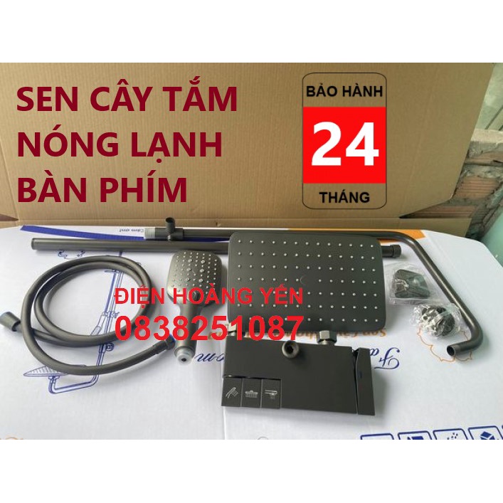 Sen cây tắm đứng nóng lạnh nút bàn phím kèm xịt vệ sinh INOX SUS 304 Màu Đen cao cấp giá rẻ tại Tphcm