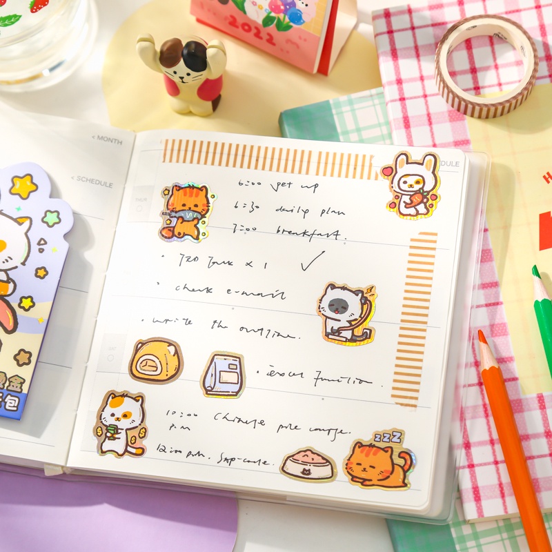 Mr. Paper 4 phong cách 40 vé/túi Dán nhãn Phim hoạt hình dễ thương Con thỏ Con mèo Rằng hamster Dán tay tài liệu DIY sáng tạo Vật liệu trang trí