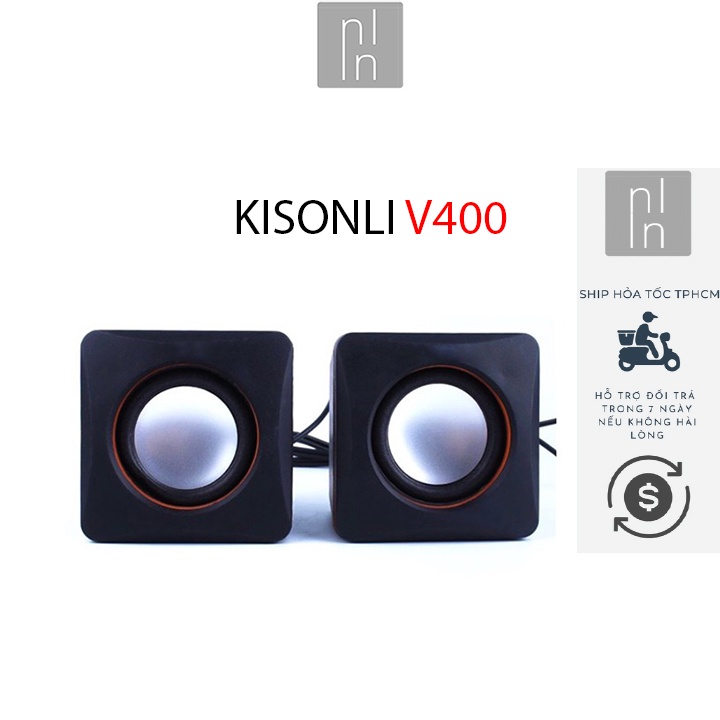 Cặp Loa Vi Tính Xí Ngầu Mini Kisonli Model V400 Công Suất 3W x 2 Loa Nguồn USB 5V