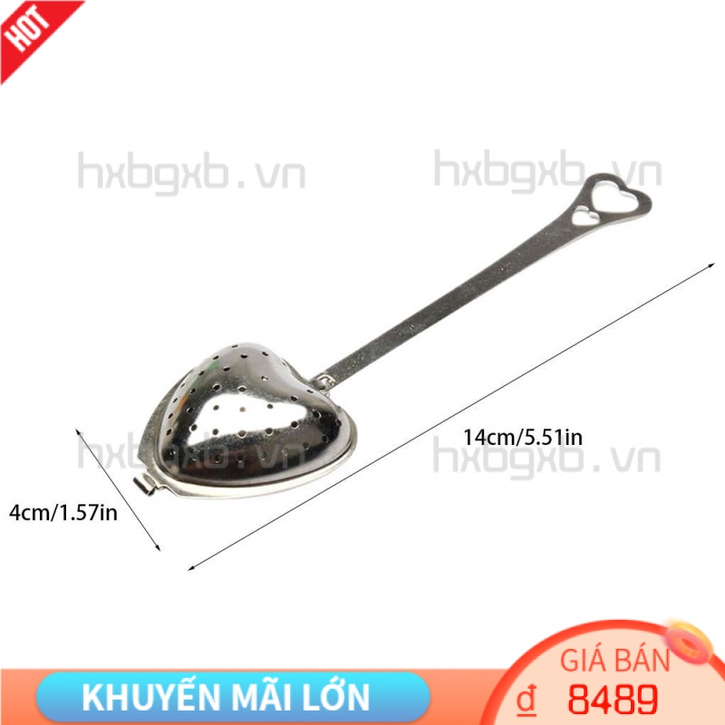 Muỗng Lọc Trà Hình Trái Tim Bằng Thép Không Gỉ
