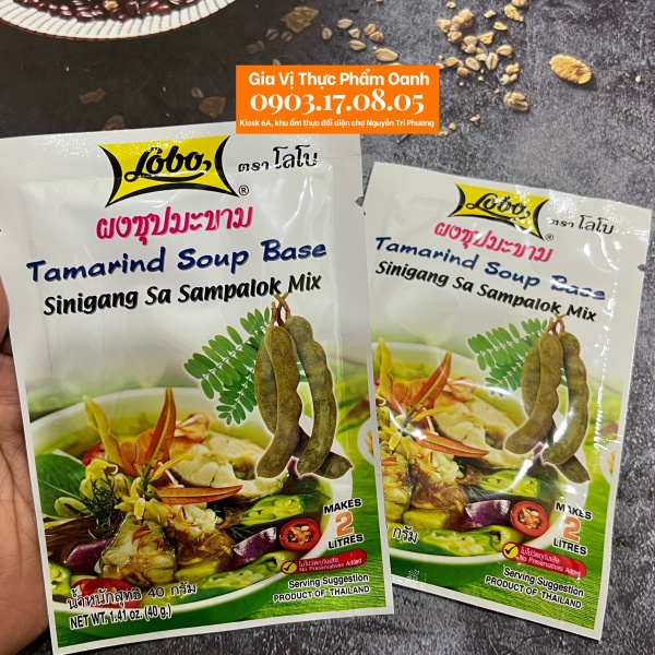 Gia vị hỗn hợp me Thái Lan LOBO (40gr/2L nước), có thề nấu canh chua