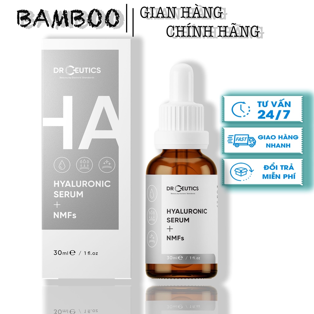 DRCEUTICS Tinh Chất HA Drceutics Cấp Ẩm Và Căng Bóng Da Hyaluronic Acid + NMFs 30ml( Chính hãng )