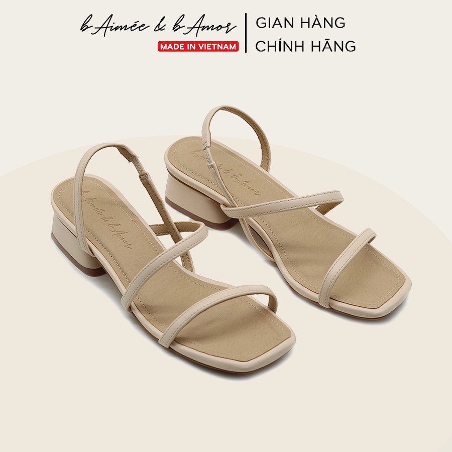 Sandal nữ cao gót 3p Casual Cuban Heels quai mảnh gót vuông thời trang bAimée & bAmor - MS1533