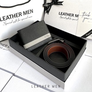 Set quà cho nam Ví khăc tên + Thăt lưng da bò GL02, hộp quà sang trọng