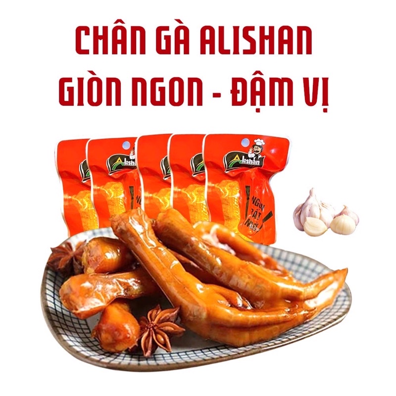 Chân gà cay việt Nam hãng Alishan, ủ vị xì dầu tỏi ớt siêu ngon, hương vị tứ xuyên