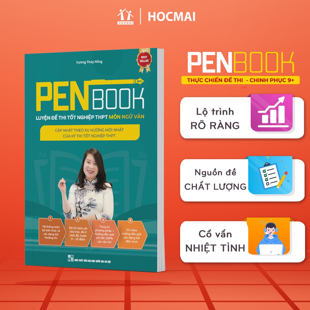 [LỚP 12 ] Combo 2 cuốn sách PENBOOK - Luyện đề thi tốt nghiệp THPT. Chinh phục điểm 9+ thi Đại Học. Bản mới nhất 2024