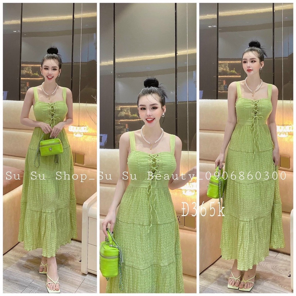 đầm maxi hai dây hở lưng chất voan xốp đẹp gdt459 hàng chuẩn shop