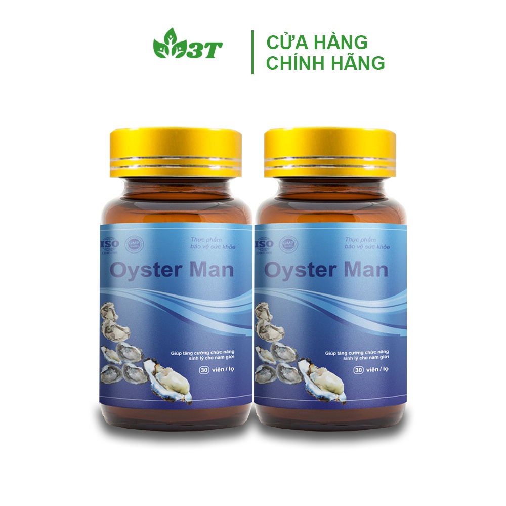 Combo 2 Hộp Tinh Chất Hàu Biển Oyster Man Tăng Cường Sinh Lý Nam, Cải Thiện Xuất Tinh Sớm (2 Hộp x 30 viên x 350mg Hàu)