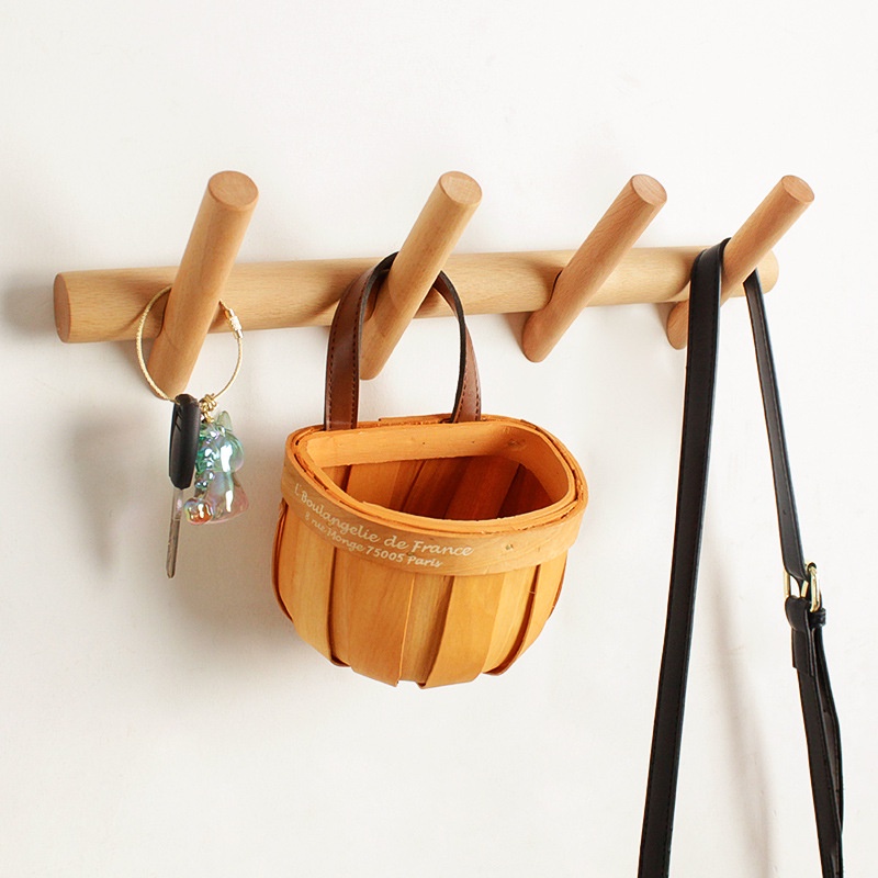 Móc Treo Áo Khoác / Áo Khoác / Áo Khoác Gắn Tường Bằng Gỗ Không Cần Đục Lỗ Phong Cách Bắc Âu