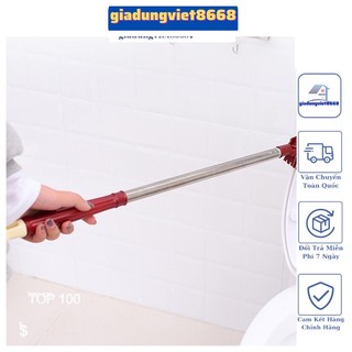 Cây cọ vệ sinh bồn cầu, cọ tolet 2 đầu cán inox thiết kế nhỏ gọn lông chổi mềm làm sạch sẽ vết bẩn