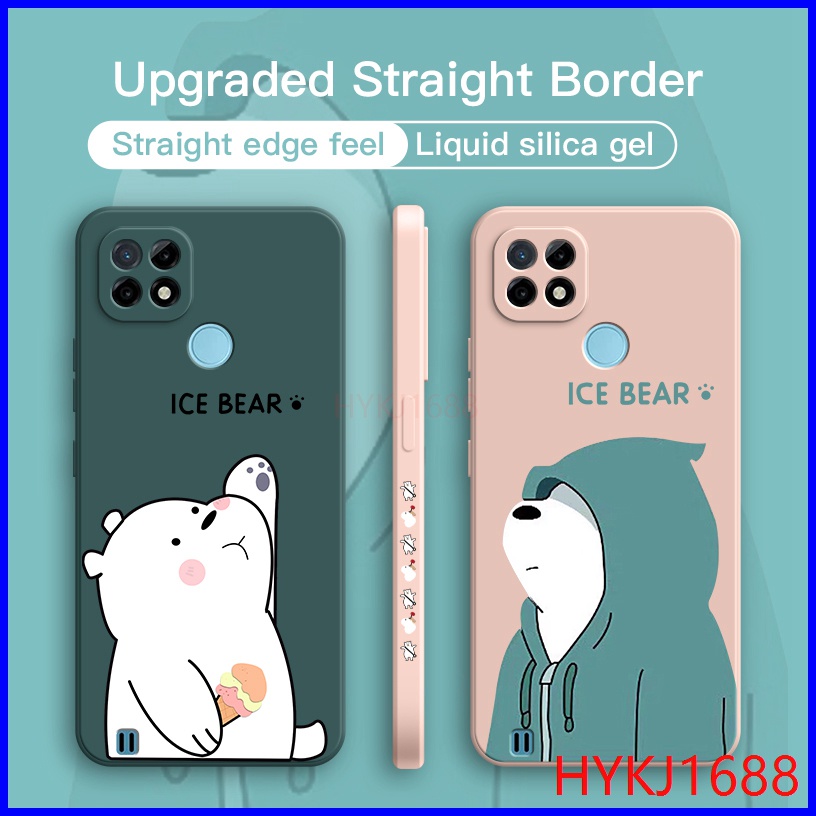 Ốp lưng Realme C21Y ốp lưng Realme C25Y Ốp Điện Thoại tpu Silicon Hình Gấu Và Mũ Cho Realme C21Y C25Y HBX