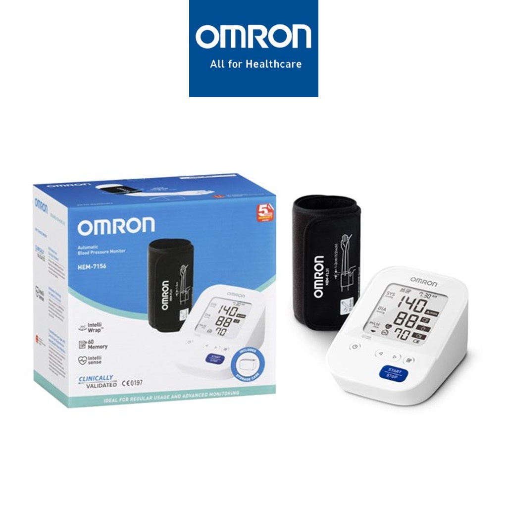 Máy đo huyết áp bắp tay tự động OMRON HEM-7156/HEM-7156T  vòng bít xoay 360 độ ôm sát bảo hanh 5 năm chính hãng