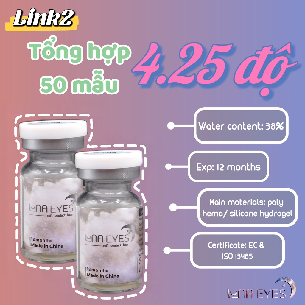 [link2] Kính áp tròng LUNA EYES 4.25 Độ (lens mắt cận 4.25 độ)