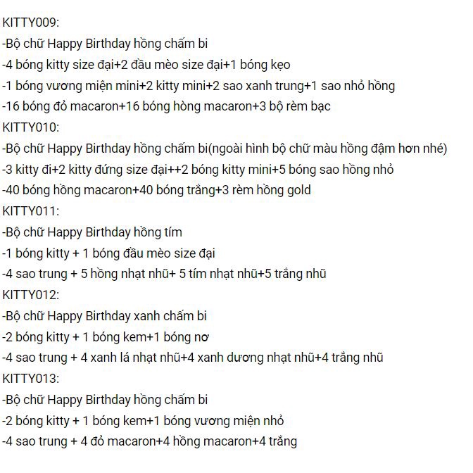 Set Trang Trí Tiệc Sinh Nhật ️HELLO KITTY️ Siêu Dễ Thương Cho Bé Gái - Set Bóng Trang Trí Happy Birthday Mèo Hello Kitty