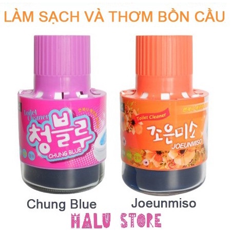 Thả bồn cầu khử mùi Hanvit diệt khuẩn, hương thơm hoa tự nhiên tạo nước xanh dịu Chung Blue Joeunmiso 180gr - Hàn Quốc