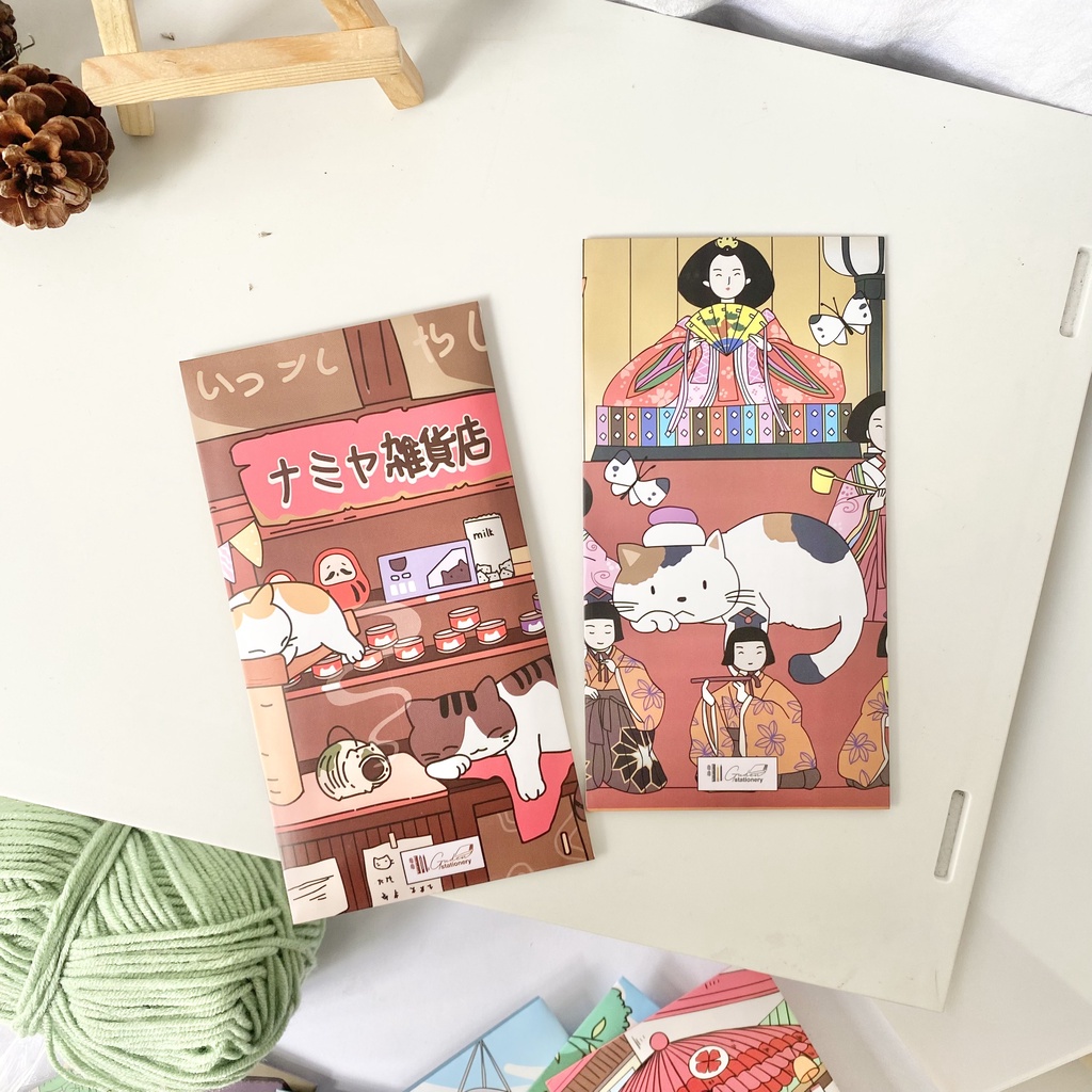 Bộ lì xì mèo Nhật Bản 6 chiếc - dáng dài không phải gập tiền_Guden Stationery