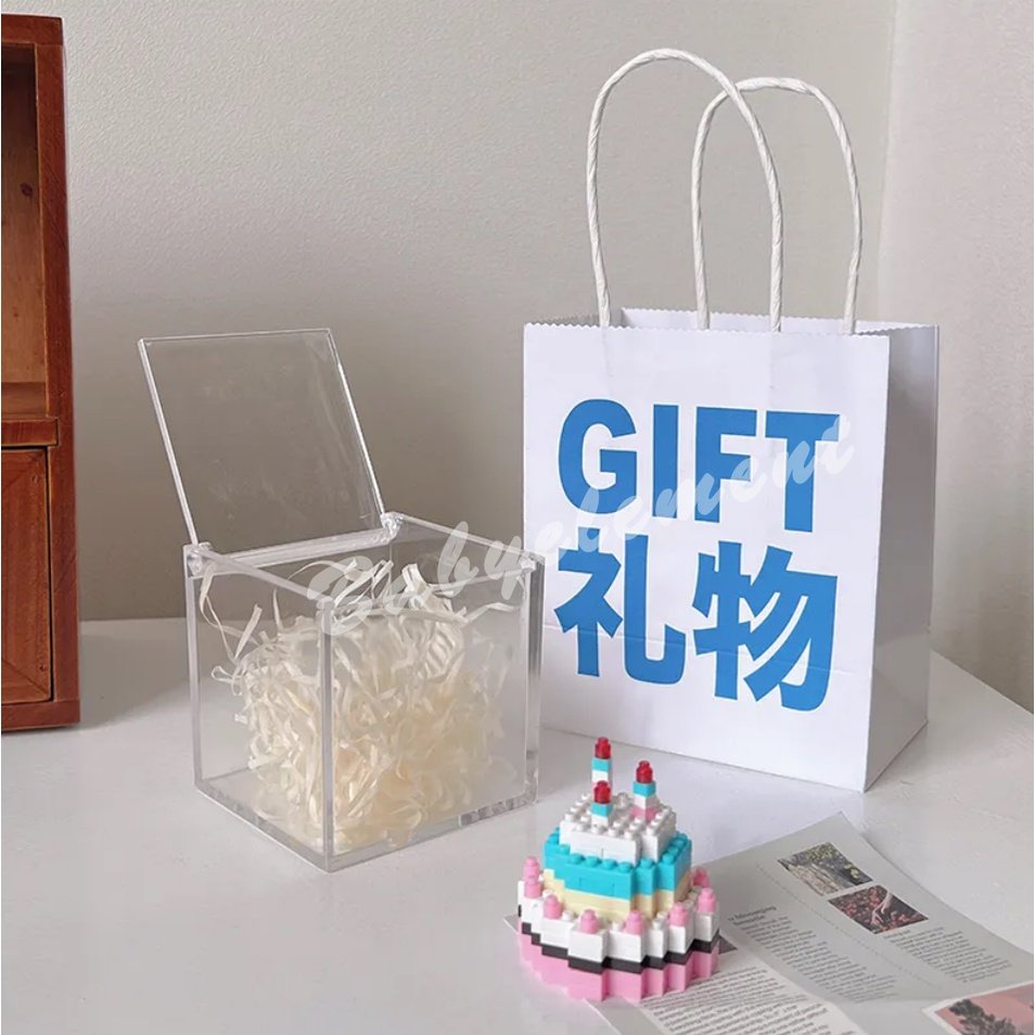 Bộ Đồ Chơi Lắp Ráp Mô Hình Bánh Hamburger / Bánh Sinh Nhật Bằng Nano Kiểu Hoạt Hình Độc Đáo Cho Bé DIY