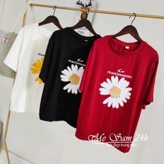 Áo thun form rộng Mẹ Sam 24h áo phông tay lỡ họa tiết in hình Hoa Cúc