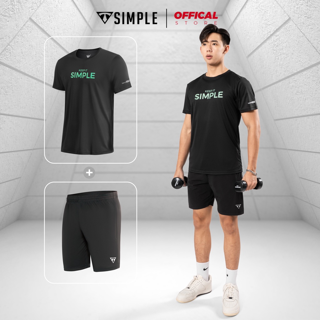 Áo Thể Thao Nam TSIMPLE Keep It Simple + Quần Đùi Nam TSIMPLE QHL