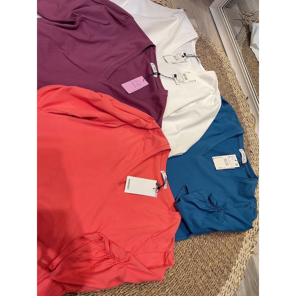 Áo thun MG cổ tim tay sun 4 màu E933