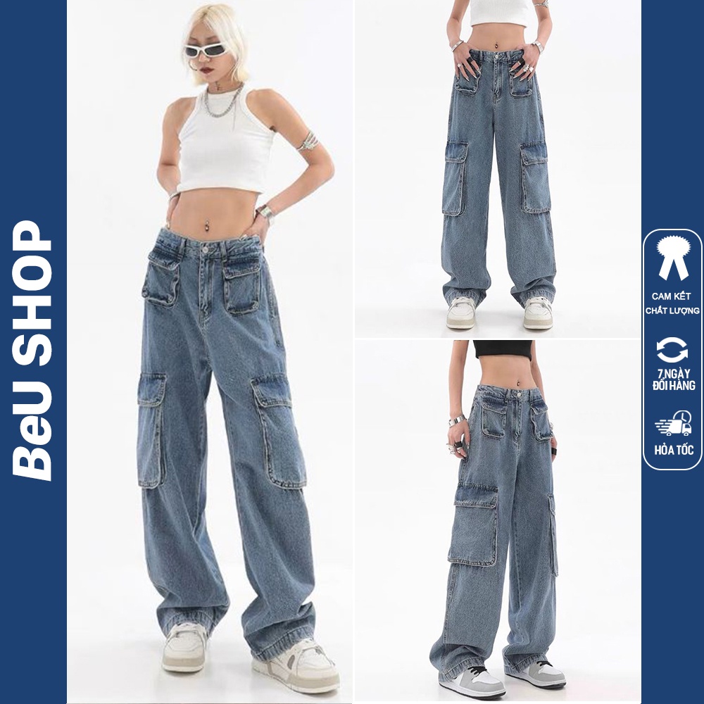 Quần Jean Túi Hộp Ống Suông Phong Cách Hip Hop BeU Shop | BigBuy360 - bigbuy360.vn