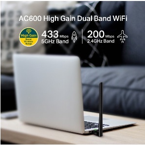 USB Wifi TP-Link Archer T2U Plus Công Suất Cao AC600 - Hàng Chính Hãng, Bảo Hành 2 Năm
