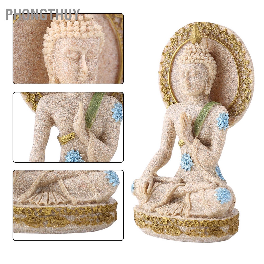 Tượng Phật bằng đá sa thạch phong thủy 6*4*12cm Trang trí nhà cửa khách sạn Món quà trang