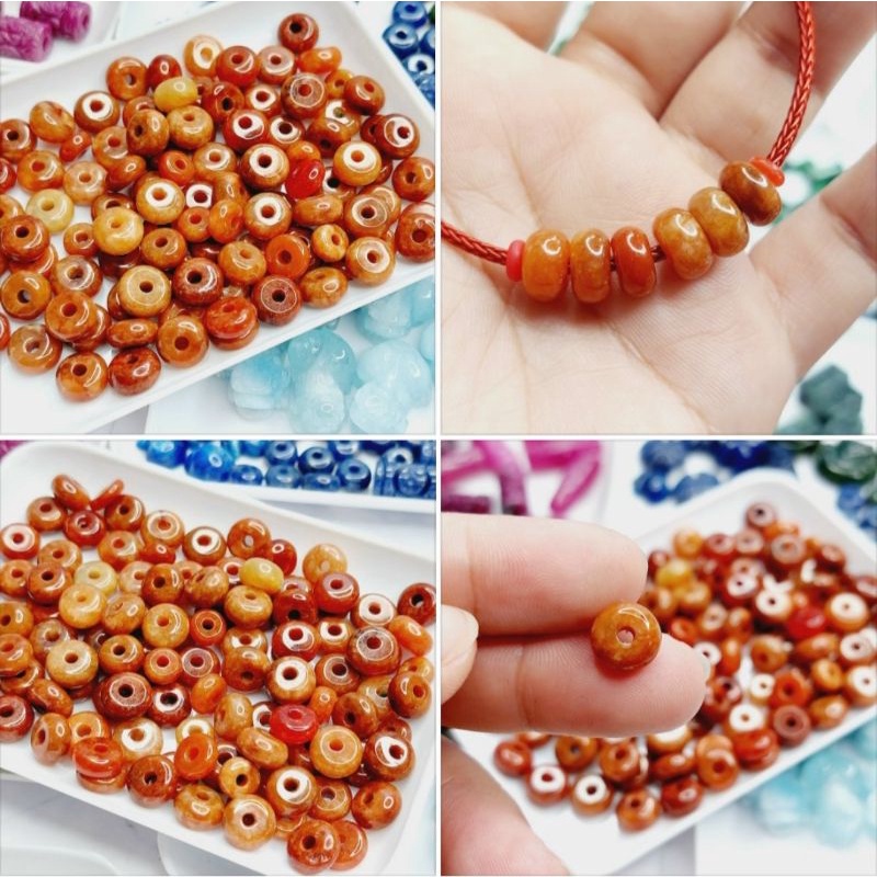 Một đồng điếu tròn xỏ vòng tay CAMTHACH cam UPCARA