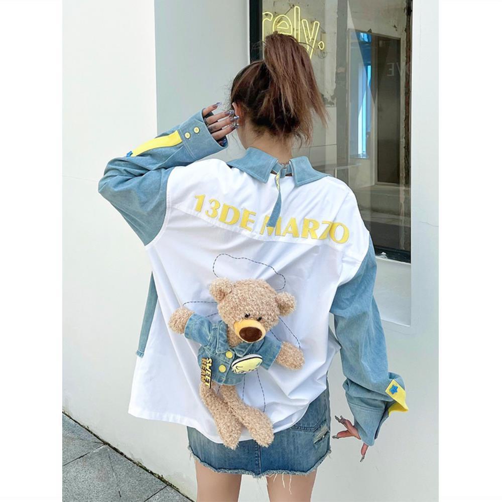 Hàng Có Sẵn✨Áo Khoác Denim Ba Chiều Sáng Tạo Có Túi Tháo Rời Được Mẫu Mới 2022