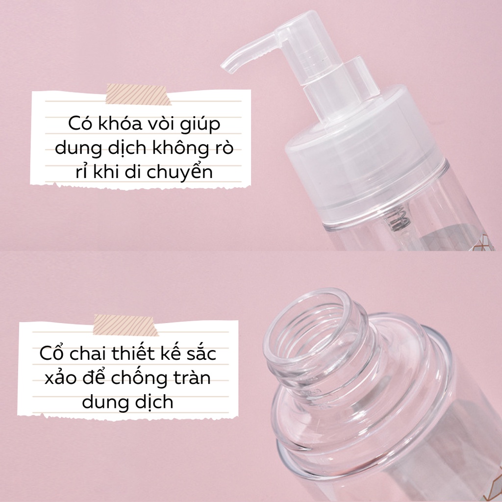 Chai chiết du lịch có khóa vòi chống tràn