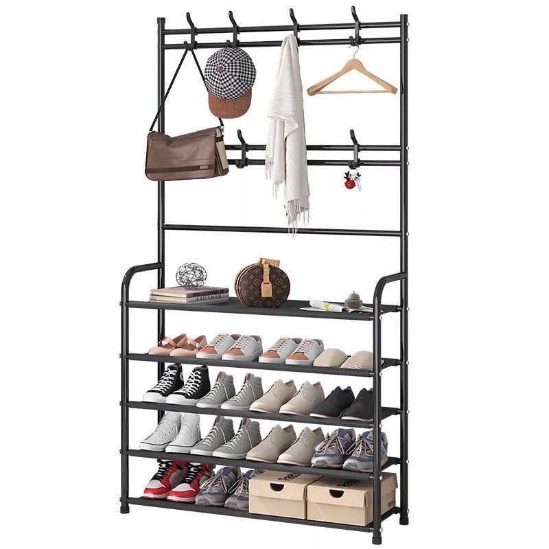 Kệ Để Giày Dép,Túi Xách, Mũ Đa Năng.Giá Treo Quần Áo Chữ L 5 Tầng 60cm Mẫu Mới Siêu To Chắc Chắn.