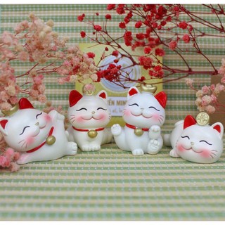 Set mèo tài lộc mini - set mèo thần tài🧧 (chất liệu sứ