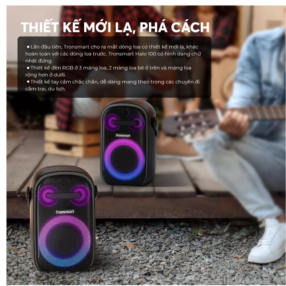 Loa Bluetooth Karaoke Mini TRONSMART HALO 100 Công suất 60W, Chống nước IPX6