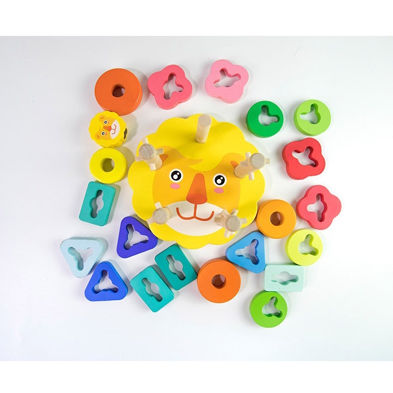 Bộ đồ chơi thả hình khối zic zắc cho bé học màu sắc và luyện tư duy logic, đồ chơi trí tuệ cho bé 1 2 3 tuổi