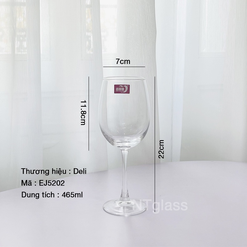 Ly rượu vang pha lê 465ml-EJ5202 DELI