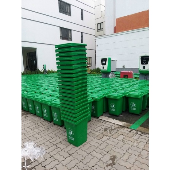 Thùng rác nhựa 60L, thùng rác công cộng 60L loại  có bánh xe
