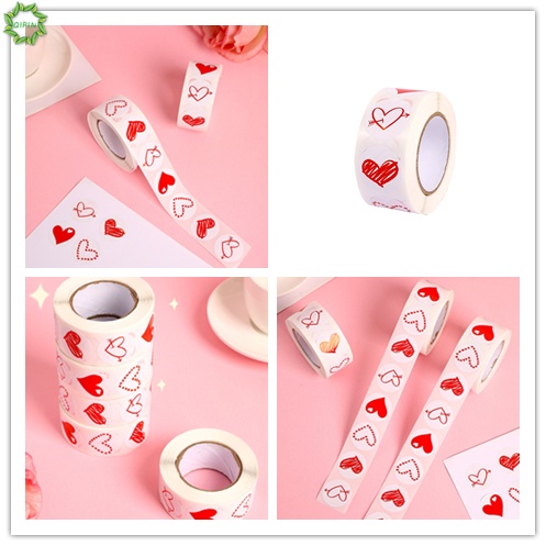 Cuộn 500 Nhãn Dán Hình Trái Tim Trang Trí Sổ Tay
