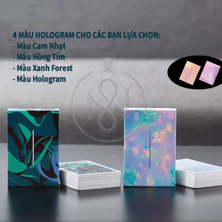 Bộ Bài Tây Phong Cách Màu Nước, Poker , Ảo Thuật , Hologram Playing Card , Tam Quốc Màu Loang Siêu Đẹp