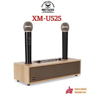 Loa bluetooth xm-u525 kèm 2 micro karaoke chính hãng âm thanh siêu đỉnh tích hợp 2 micro bh 12 tháng