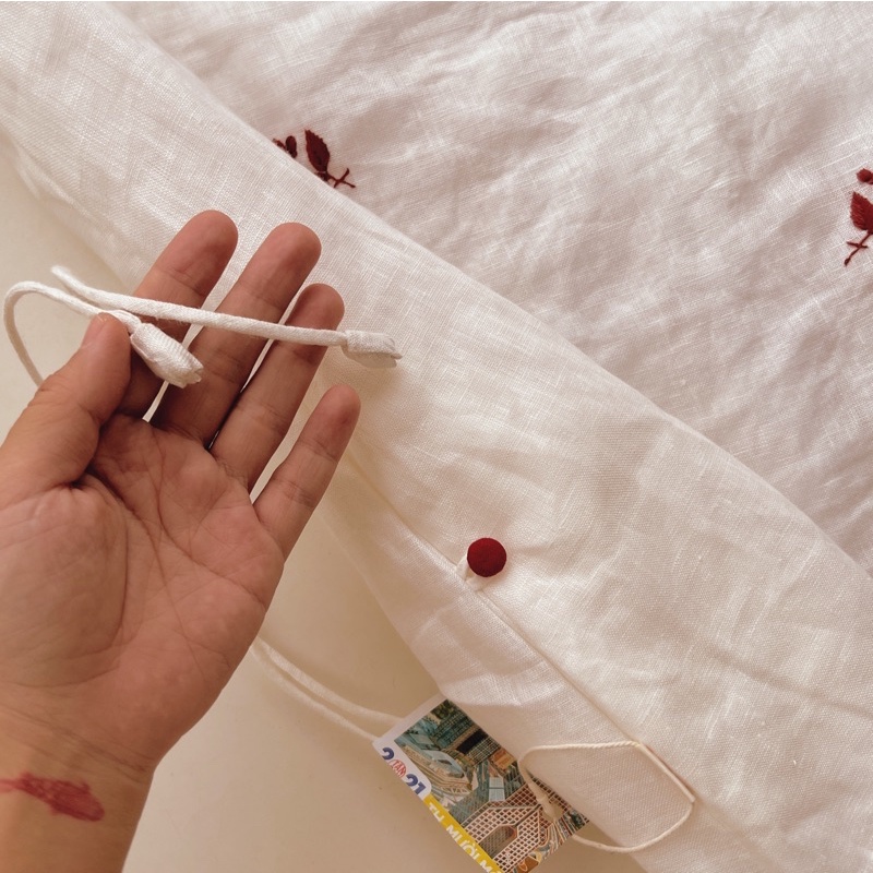 | 0303 studio | Đầm 2 dây linen hở lưng - dòng Lam Khuê