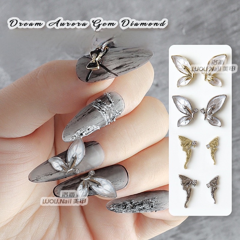 charm cánh bướm trang trí móng