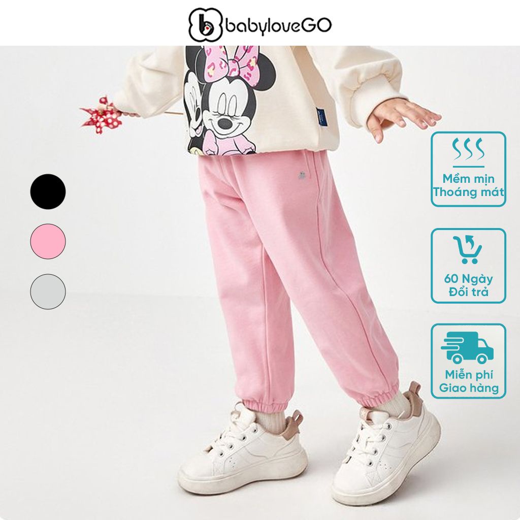 Quần dài nỉ bông BabyloveGO 2023 cho bé gái size 1 đến 10 tuổi