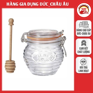 Hũ đựng mật ong Kliner 400ml chất liệu thủy tinh cao cấp, 1 thìa gỗ lấy mật ong