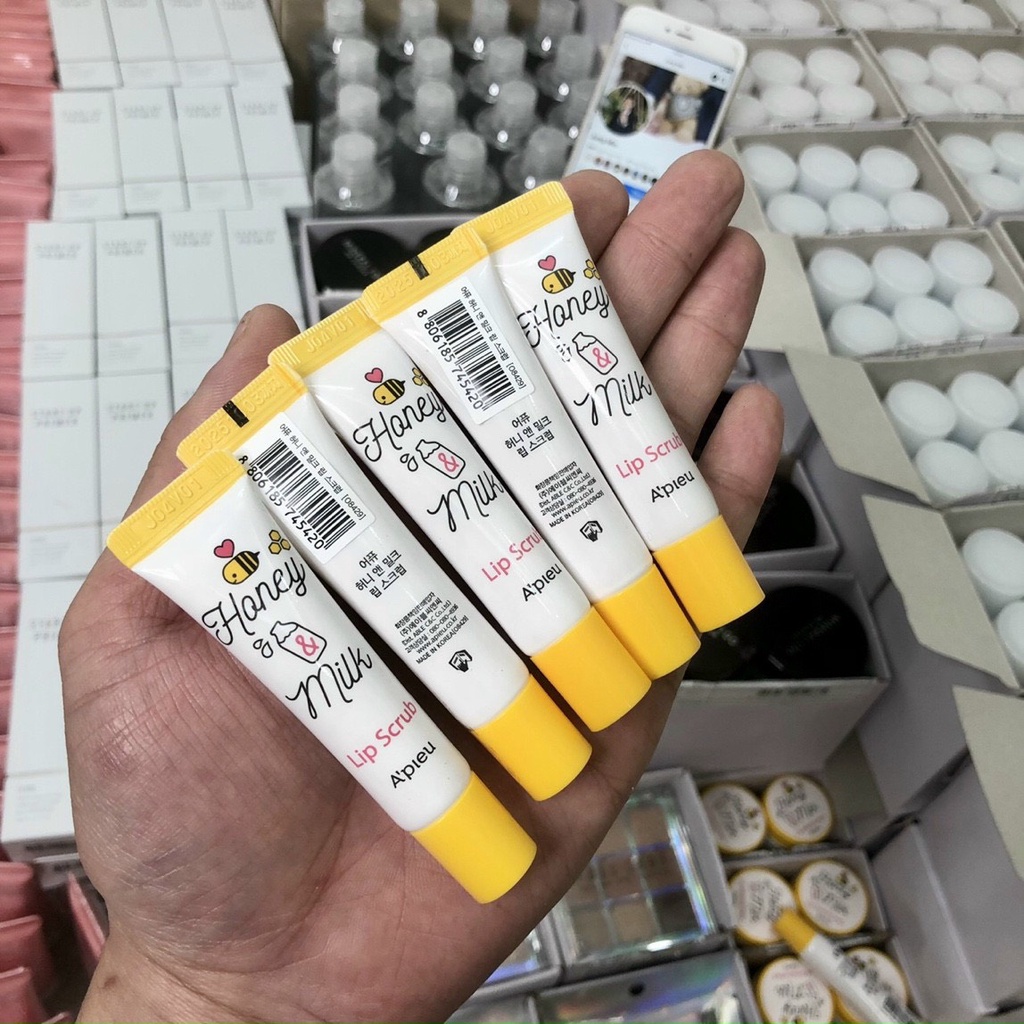 Tẩy Tế Bào Chết Môi APIEU Honey Milk Lip Scrub 8ml