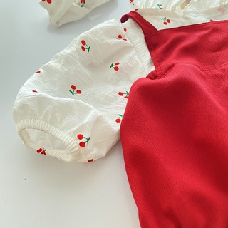 body yếm đỏ + áo rời cho bé