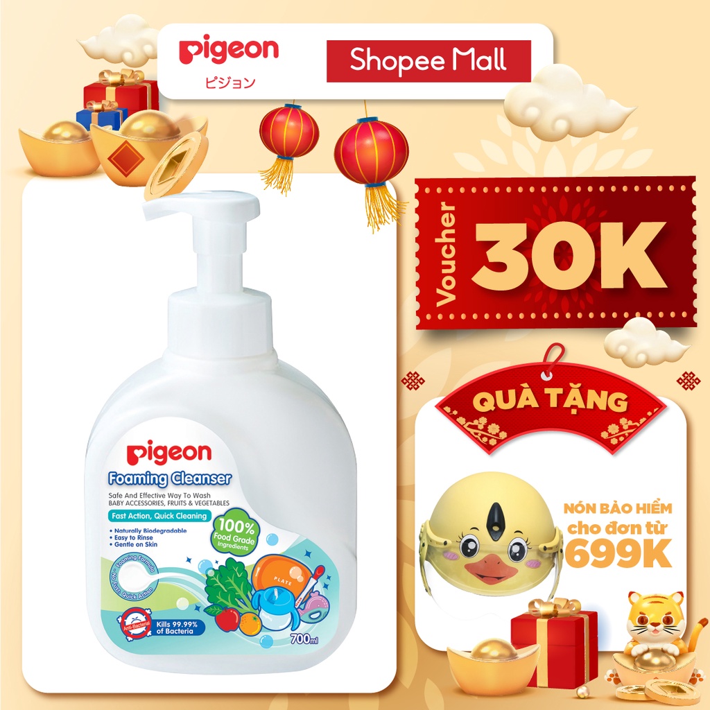 Dung Dịch Súc Rửa Bình Sữa Dạng Bọt Pigeon 700ml