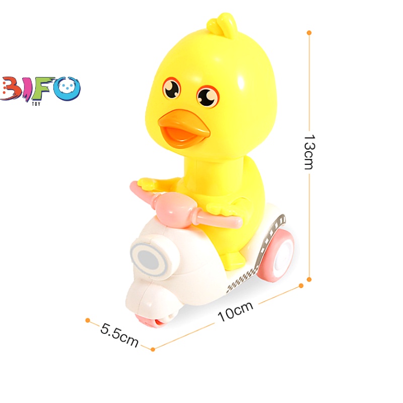 Đồ chơi vịt con đi xe máy vịt lái vespa đáng yêu ấn là chạy đồ chơi cót chạy đà quán tính kích thích trẻ vận động