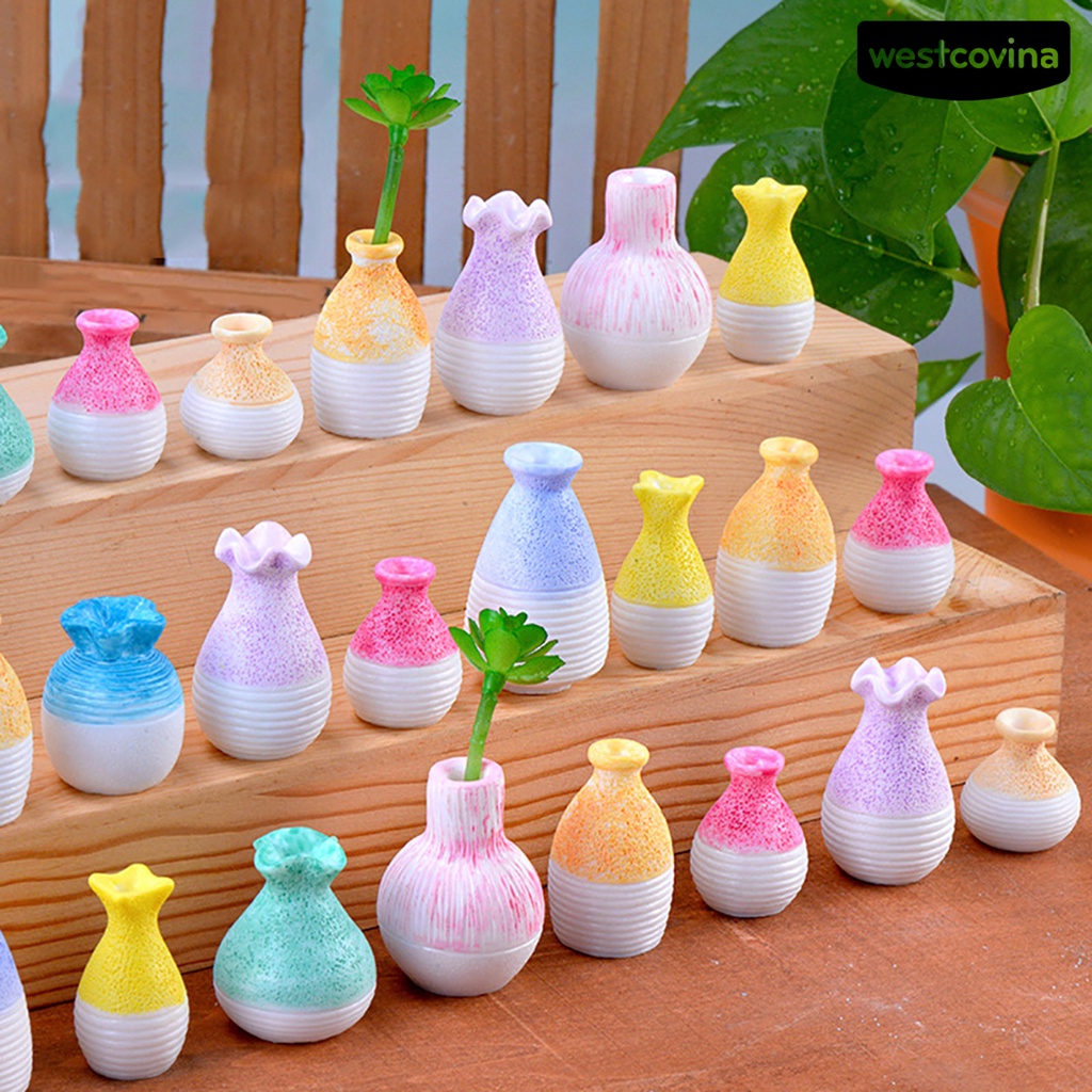 [WEST]⚘Bình Cắm Hoa Mini Bằng Nhựa Resin Thủ Công Đa Năng Cho Sân Vườn