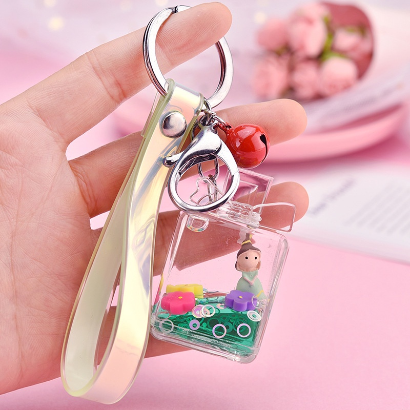 Móc Khóa Acrylic Hình Nàng Tiên Cá Đính Nơ Lấp Lánh