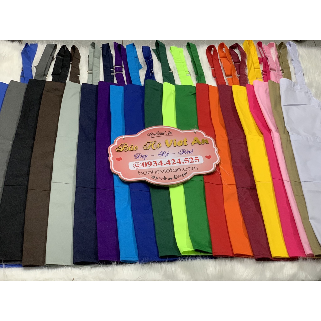Tạp dề yếm trơn vải kaki đủ màu (20 màu) vải nấu bếp dài cao cấp dành cho phục vụ, nhà bếp_Ảnh Thật